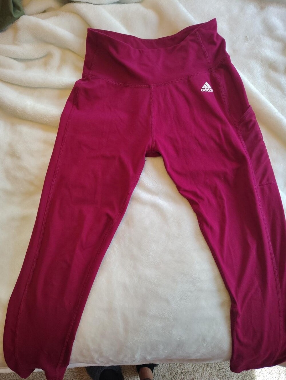 adidas Girls Magenta High-Waist Performance Leggings